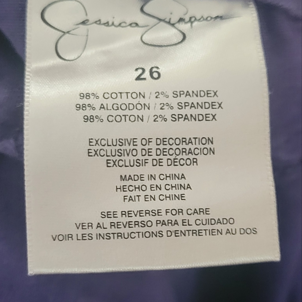 JESSICA SIMPSON Denim Purple Ombre Jeans Kiss Me Ankle Skinny  Size 26 - Picture 6 of 8